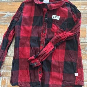 Tommy Bahama Kids Red and Black Checkered Shirt